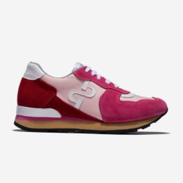 Women Lace-Up Suede Sneakers Rose