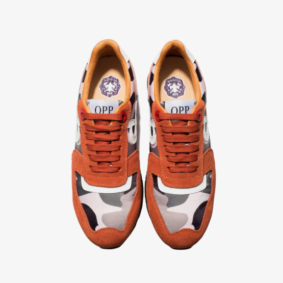 Lace-Up Paint Sneakers Orange