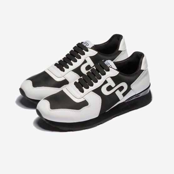 Lace-Up Leather Sneakers Black