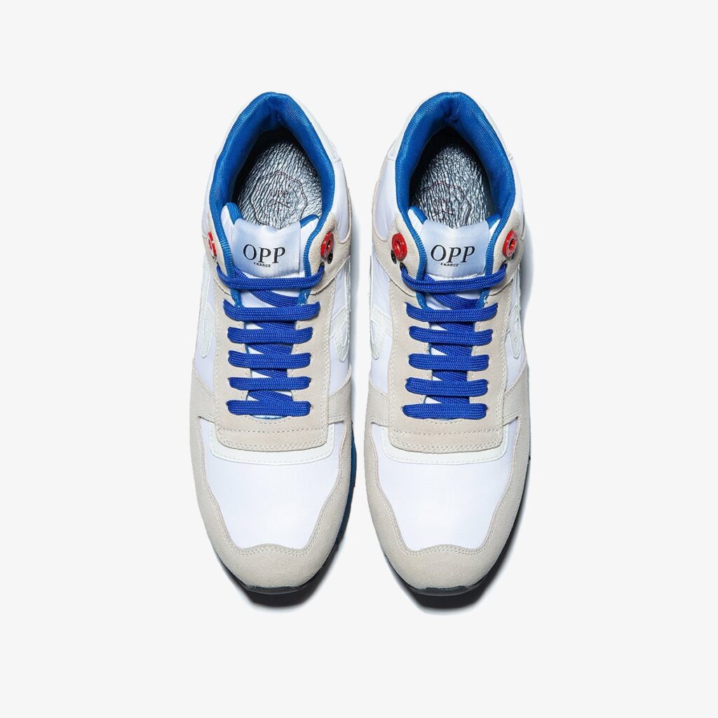 High Top Lace-Up Suede Sneakers White - Image 2