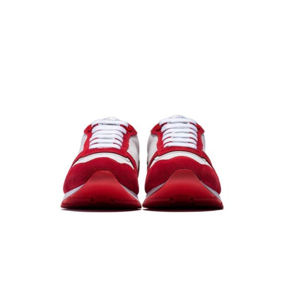 Lace-Up Suede Sneakers Red