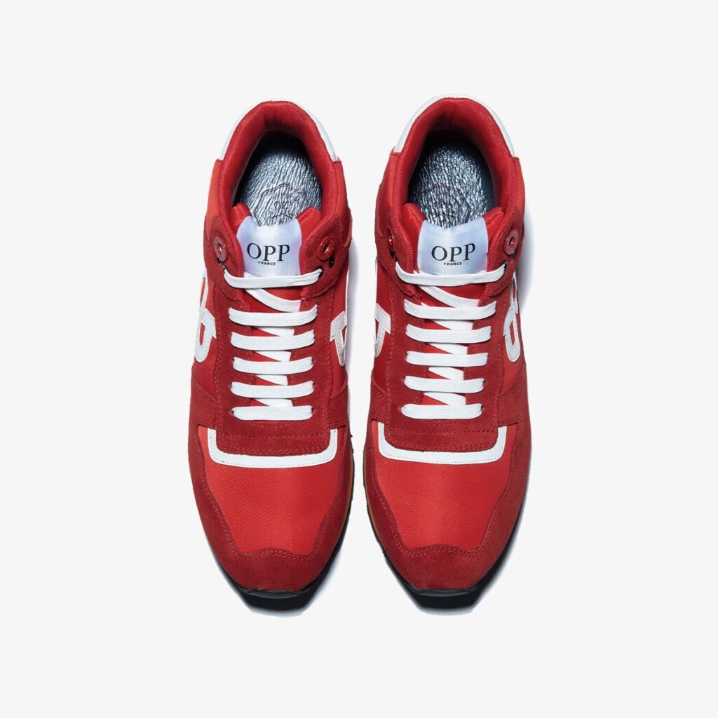 High Top Lace-Up Suede Sneakers Red - Image 2