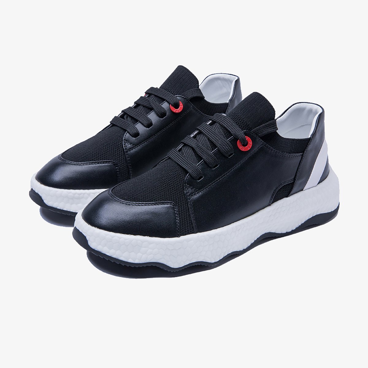 space black lace up sneakers