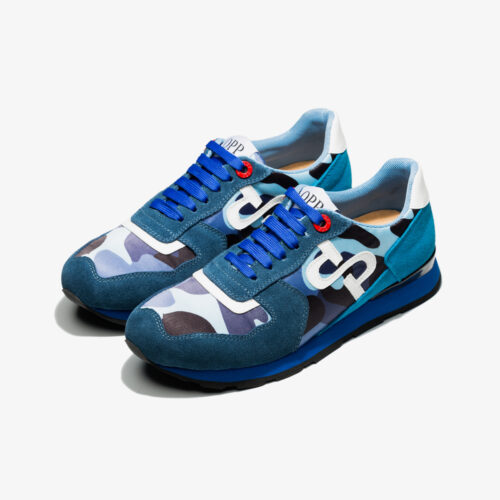 Lace-Up Paint Sneakers Blue - OPP Official Store