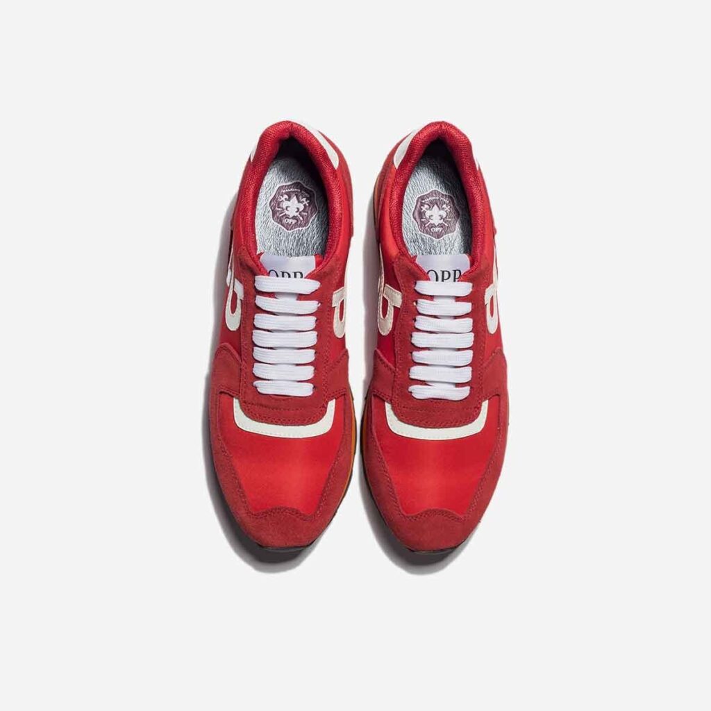 Lace-Up Suede Sneakers Red - Top Sneakers - OPP Official Store (OPP France)