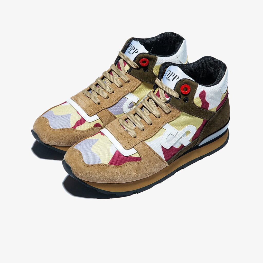 High Top Lace-Up Suede Sneakers Khaki - Image 3