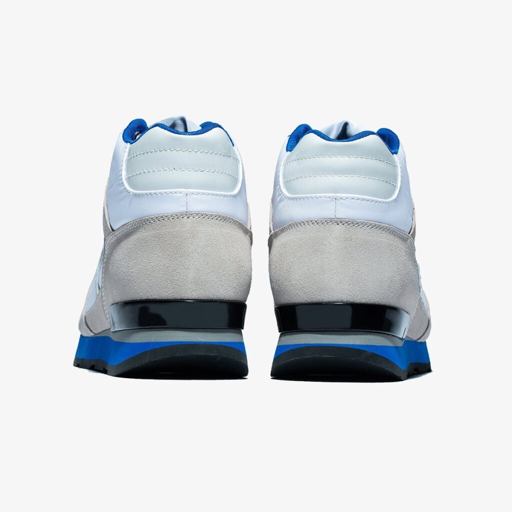 High Top Lace-Up Suede Sneakers White - Image 4