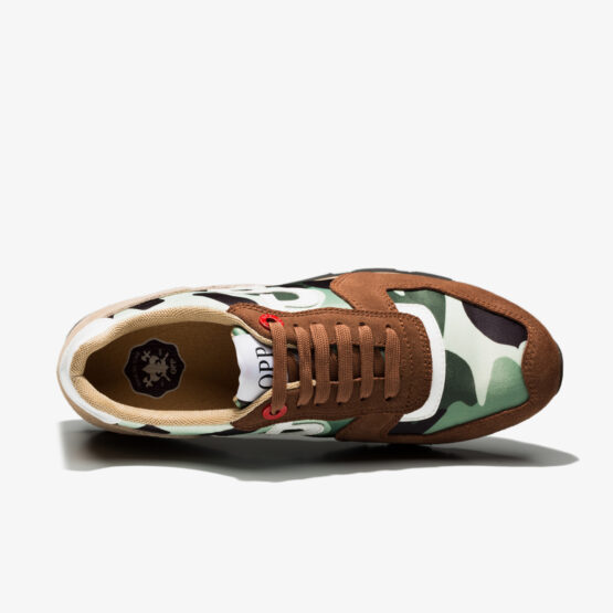 Lace-Up Paint Sneakers Brown
