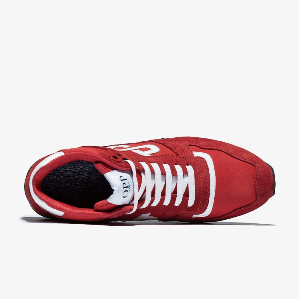 High Top Lace-Up Suede Sneakers Red - Image 5
