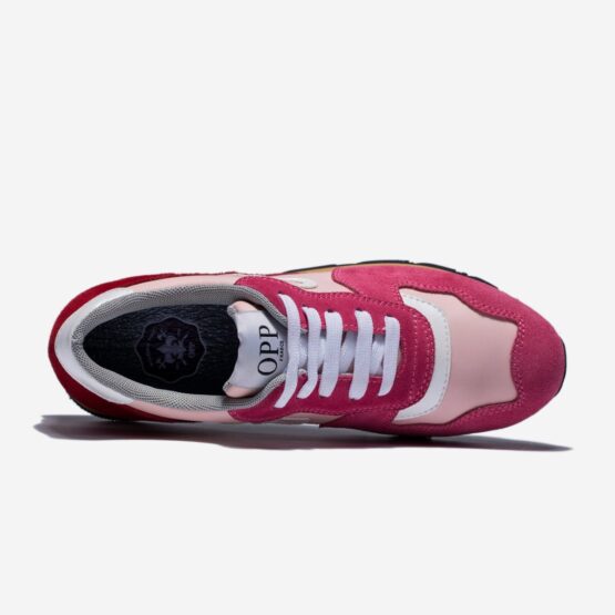 Women Lace-Up Suede Sneakers Rose