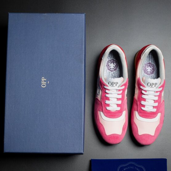 Women Lace-Up Suede Sneakers Rose