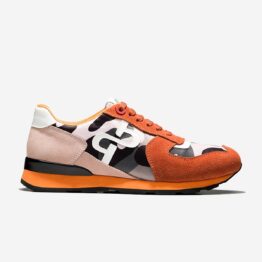 Lace-Up Paint Sneakers Orange