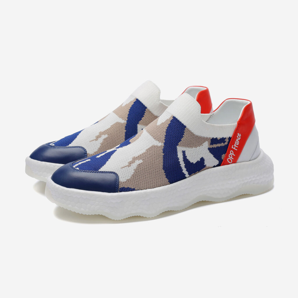 Casual Lace-Up Shoes Blue White - Image 3