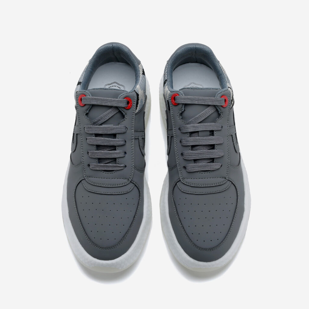Casual Leather Shoes Grey - Image 2