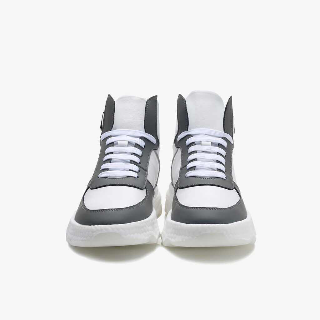 Men High-Top Shoes Grey - Image 2