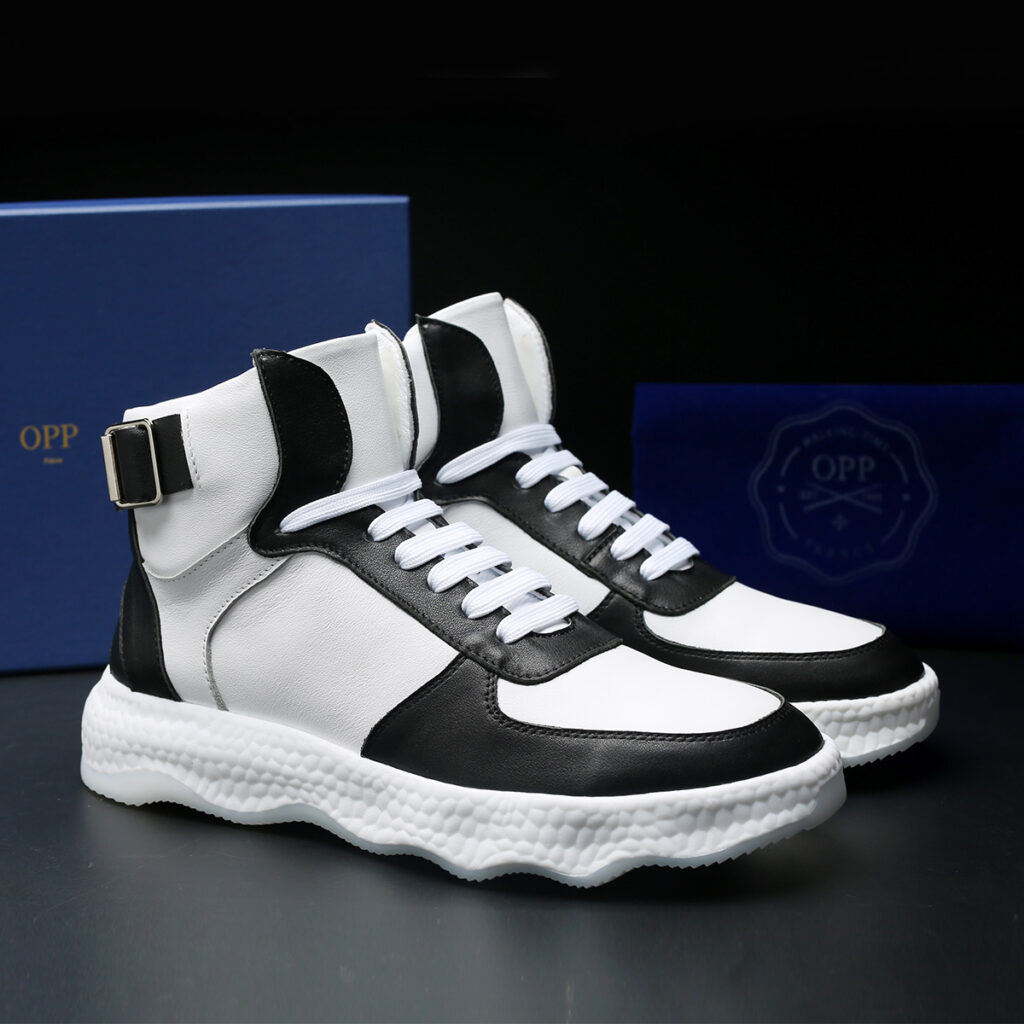 Men High-Top Shoes Black - Image 7