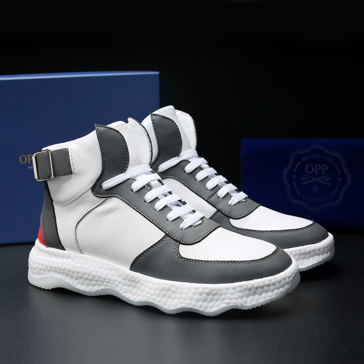 Men High-Top Shoes Grey - OPP Official Store