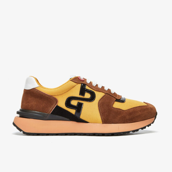 Lace-Up Suede Sneakers Yellow