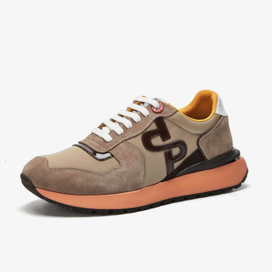 Lace-Up Suede Sneakers Khaki