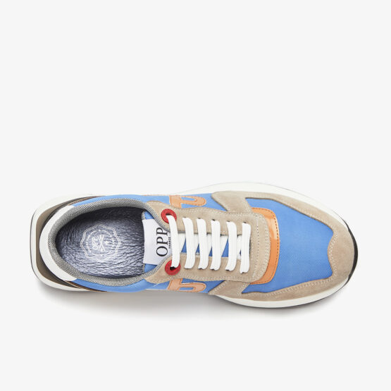 Lace-Up Suede Sneakers Blue