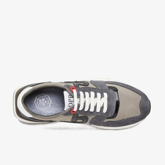 Lace-Up Suede Sneakers Gray