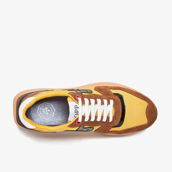 Lace-Up Suede Sneakers Yellow