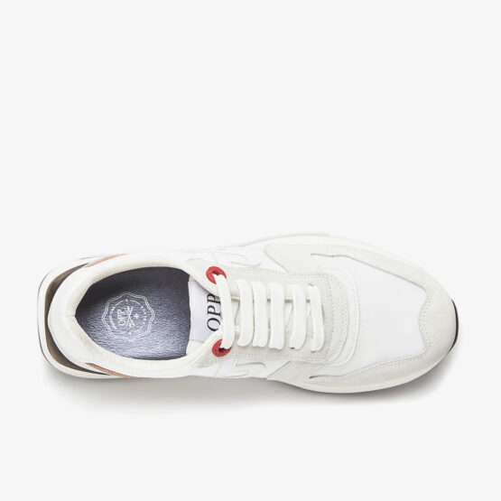 Lace-Up Suede Sneakers White