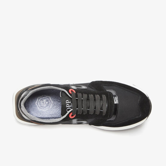 Lace-Up Suede Sneakers Black