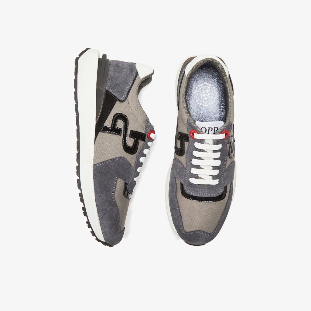 Lace-Up Suede Sneakers Gray - Image 5