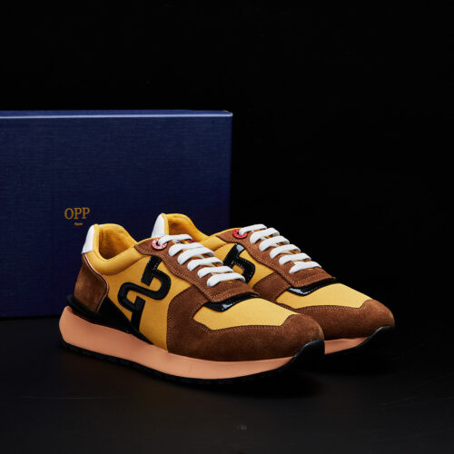 Lace-Up Suede Sneakers Yellow - OPP Official Store