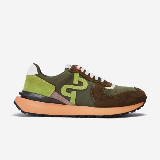 Lace-Up Suede Sneaker Army Green
