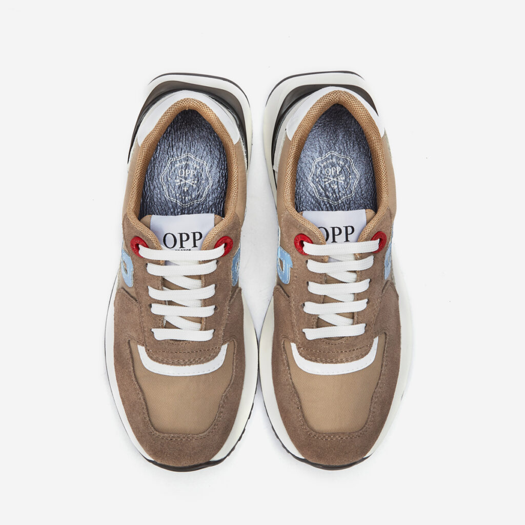 Women Lace-Up Suede Sneaker Khaki - Image 2