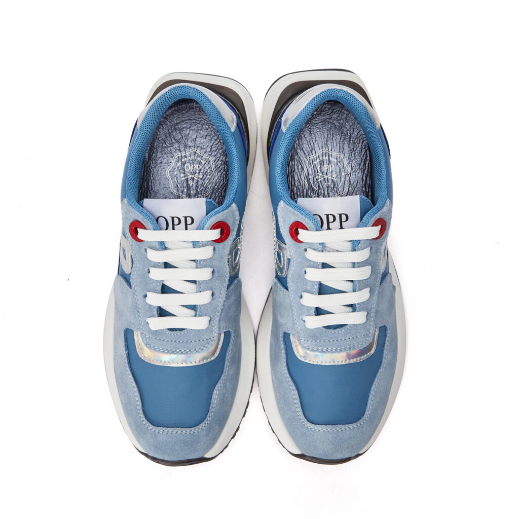 Women Lace-Up Suede Sneaker Sky Blue - Image 2