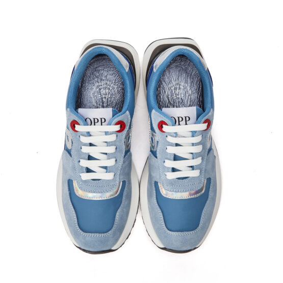 Women Lace-Up Suede Sneaker Sky Blue