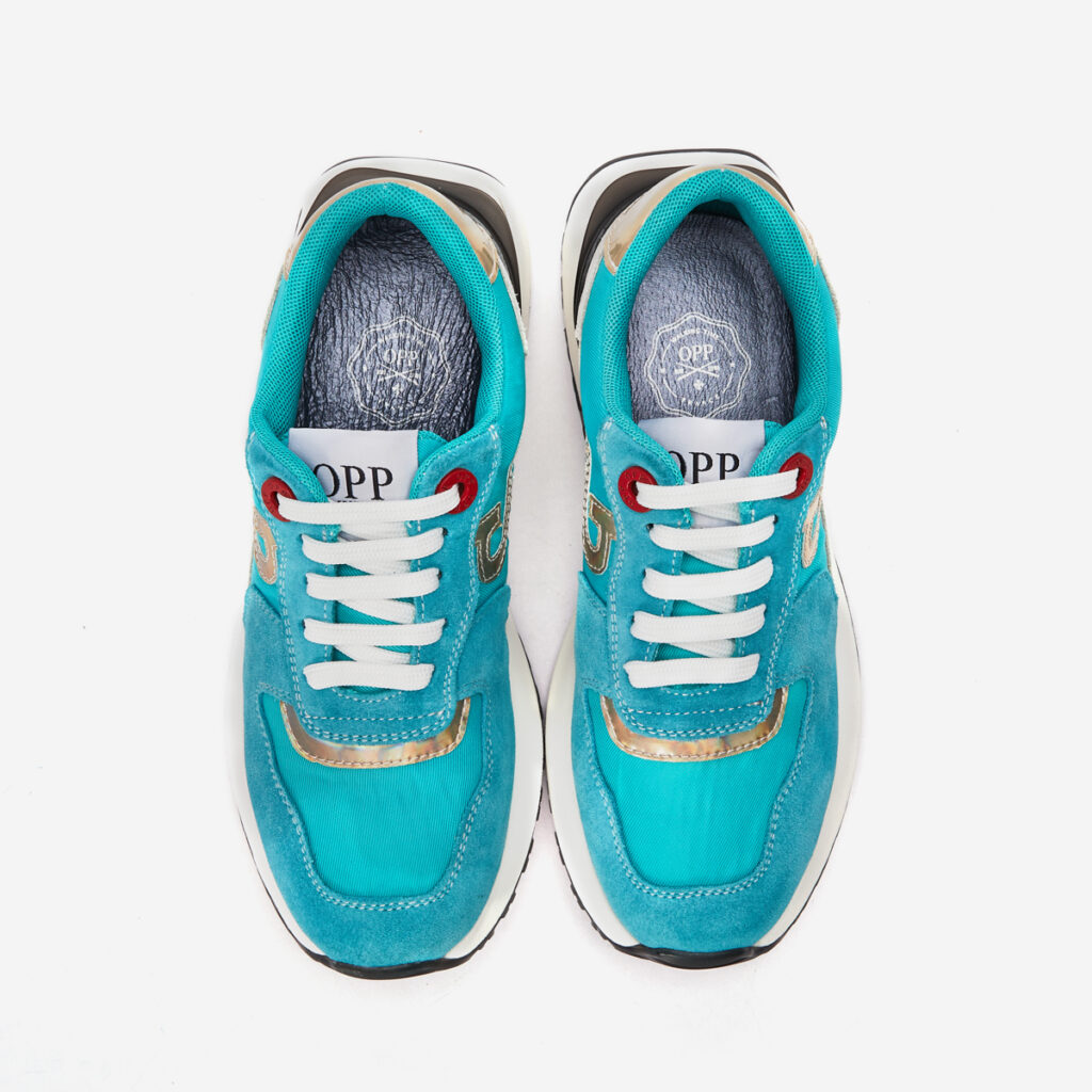 Women Lace-Up Suede Sneaker Lake blue - Image 2