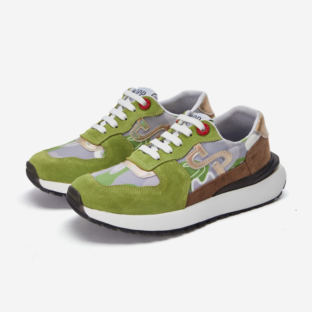 Women Lace-Up Suede Sneaker Tea green - Image 3