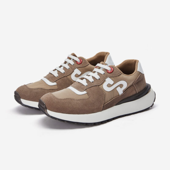 Women Lace-Up Suede Sneaker Khaki - OPP Official Store