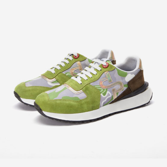 Lace-Up Suede Sneaker Tea Green