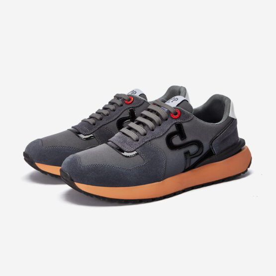 Lace-Up Suede Sneaker Gray