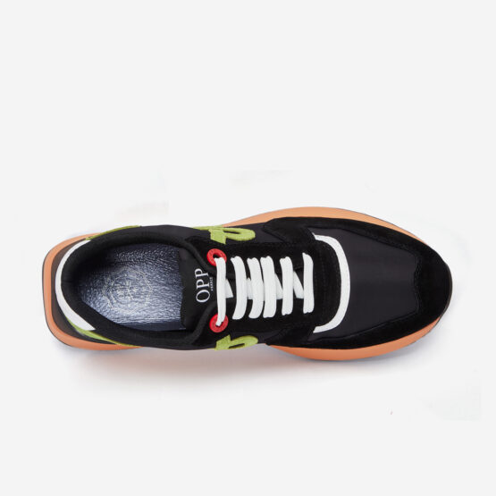 Lace-Up Suede Sneaker Black