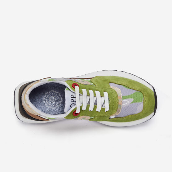 Women Lace-Up Suede Sneaker Tea green