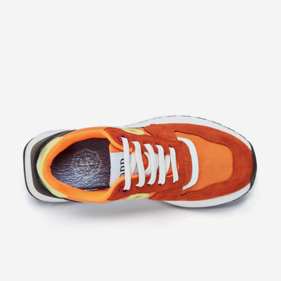 Women Lace-Up Suede Sneaker Orange