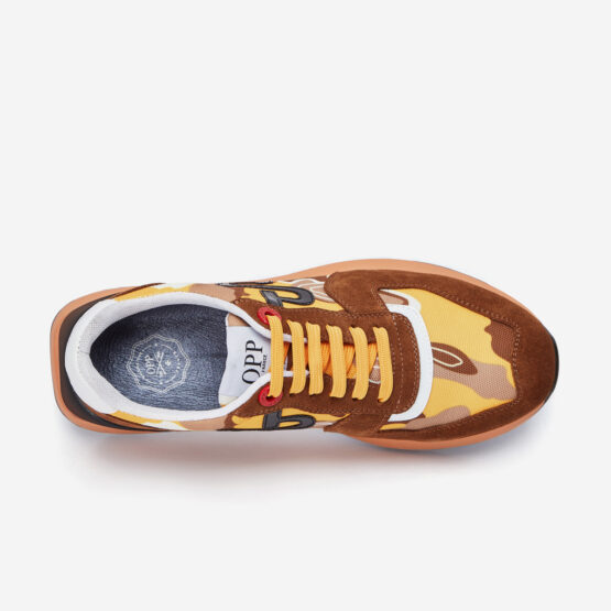 Lace-Up Suede Sneaker Yellow