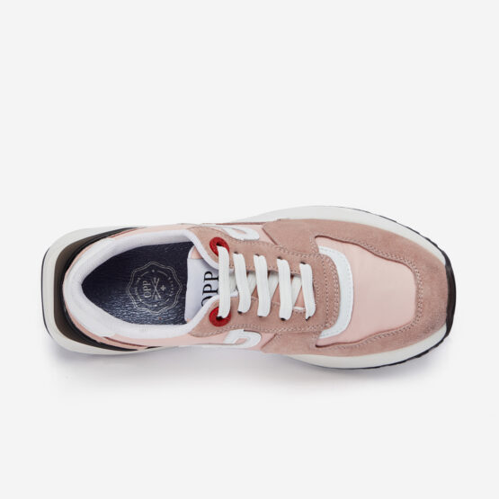 Women Lace-Up Suede Sneaker Pink