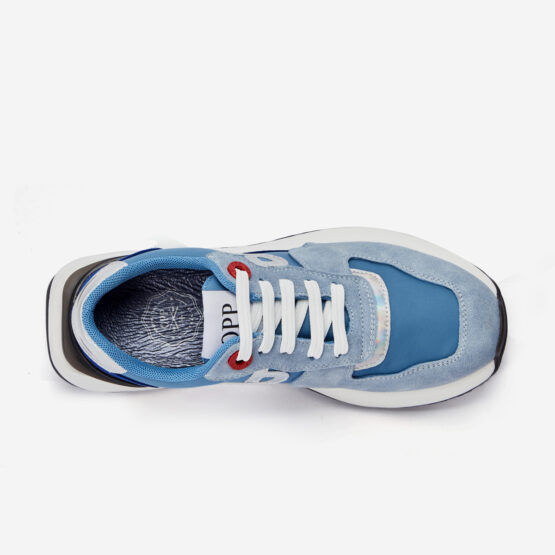 Women Lace-Up Suede Sneaker Sky Blue