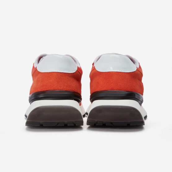 Women Lace-Up Suede Sneaker Orange red